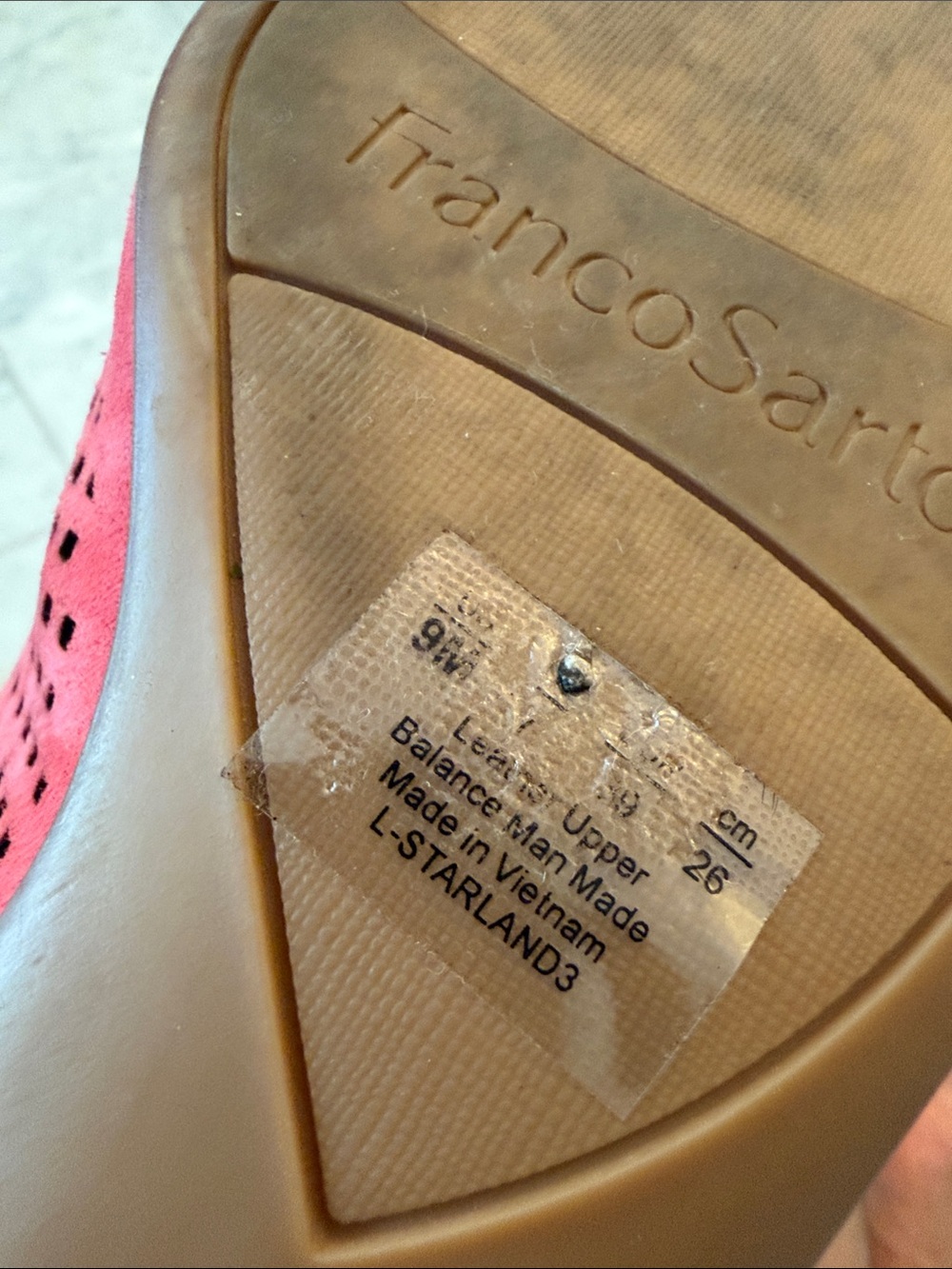 Franco Sarto Coral Perforated Suede Pointed Loafers - Picture 6 of 6
